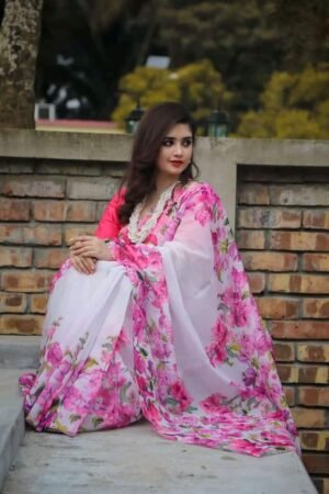 প্রিমিয়াম চান্দুরি সিল্ক শাড়ী + ব্লাউজ পিস (Code#DP-408)