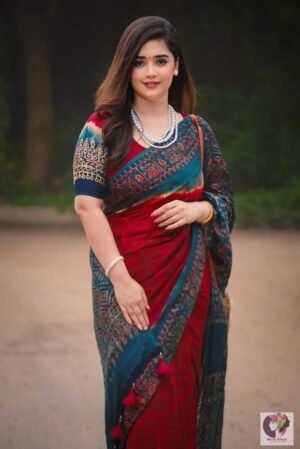 প্রিমিয়াম চান্দুরি সিল্ক শাড়ী + ব্লাউজ পিস (Code#DP-403)