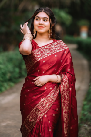 প্রিমিয়াম সিল্ক শাড়ী + ব্লাউজ পিস (Code#JP-404)