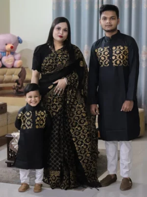 বাচ্চা সহ শাড়ি পাঞ্জাবি কাঁপল সেট BCP#01