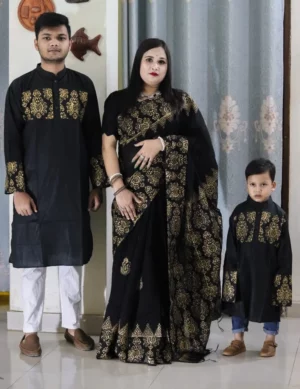 বাচ্চা সহ শাড়ি পাঞ্জাবি কাঁপল সেট BCP#02