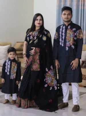 বাচ্চা সহ শাড়ি পাঞ্জাবি কাঁপল সেট BCP#03